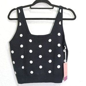 Victor Glemaud x Target Polka Dot Sleeveless Square Neck Tank Top Black/White